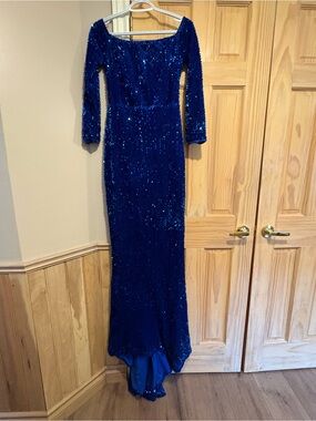 Elegant Miss ORD Royal Blue Sequin Maxi Dress